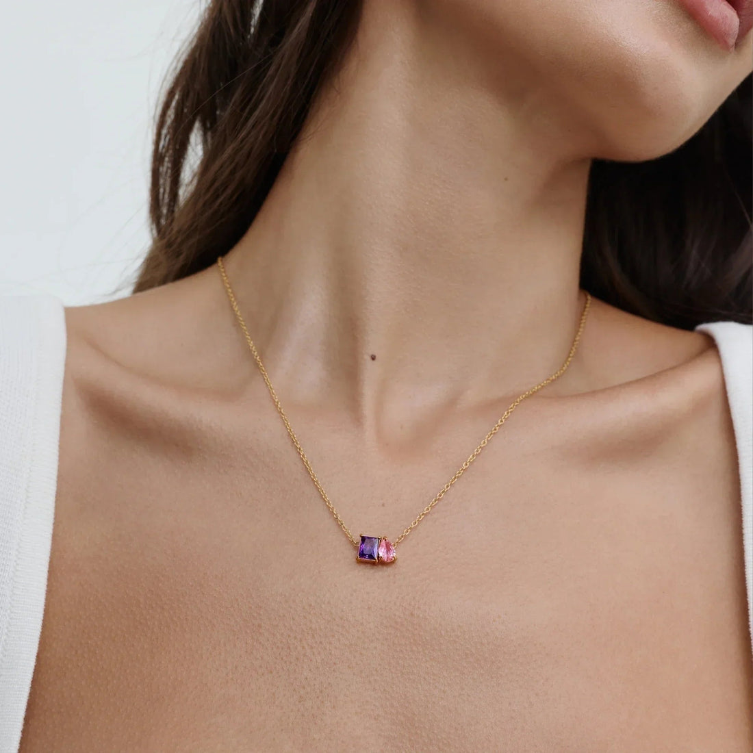 Eternal Duo Necklace with Birthstones