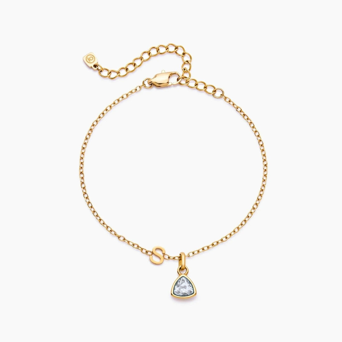 Charm Bracelet with Initial and Birthstone